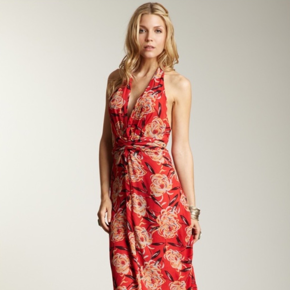 Winter Kate Floral Silk Maxi Dress